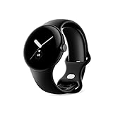 Google Pixel Watch - Montre intelligente Android avec suivi d'activité Fitbit - Suivi de la fréquence cardiaque - Boîtier en acier inoxydable noir mat avec bracelet actif en obsidienne - WiFi