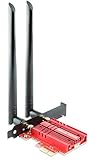 WiFi Card 5400Mbps PCIe WiFi 6E Card, Bluetooth 5.2, Intel WiFi 6E AX210 Chip, Tri-Bands(6GHz/5GHz/2.4GHz) Wireless WiFi 6 Card for PC, Support Windows 11/10(64Bit)