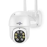 Hiseeu 2K 3MP PTZ Security Camera Outdoor,WiFi Camera, Auto Tracking&Light Alarm Floodlight & Color Night Vision,Two-Way Audio, Plug-in Cable,Compatible Wireless Camera System