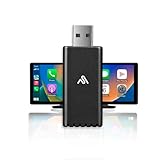 Adaptador inalámbrico CarPlay – El más nuevo y más rápido de 5 Ghz – AutoSky – Plug and Play – Cables USB-C y USB-A – Requiere CarPlay con cable