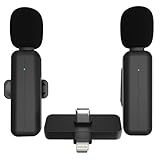 2 Pack Wireless Mini Lavalier Lapel Microphone for iPhone,Android Phone(2 in 1) - 80ft Cordless Clip on Dual Mics with Noise Reduction 5H Working Time for Video Recording Vlogging, YouTube, Interview