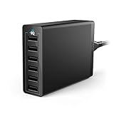 Anker Charger, 60W 6 Port Charging Station, PowerPort 6 Multi USB Charger for iPhone 15/Pro/Pro Max/14/13, iPad Pro/Air/Mini, Galaxy S23/S22/S21, Note 20 Ultra, LG, HTC, and More