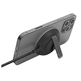 Belkin base de carga inalámbrica portátil con MagSafe (carga rápida de hasta 15 W, soporte, compatible con iPhone 13, 13 Pro Max y mini, fuente de alimentación no incluida), negro