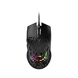 FIRSTBLOOD ONLY GAME. AJ339 65G Gaming Mouse - Lightweight Honeycomb Shell - RGB Backlit - 12400 DPI Optical Sensor - Programmable 6 Buttons - Precise Registration - Superlight Cable - Black