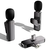 2 Pack Wireless Mini Lavalier Lapel Microphone for iPhone,Android Phone(2 in 1) - 65ft Cordless Clip on Dual Mics with Noise Reduction 6H Working Time for Video Recording Vlogging, YouTube,(Black)
