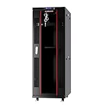 Server Rack - Locking Cabinet - Network Rack Cabinet Enclosure - 42U - Rack Mount - 32 Inch Deep - Server Cabinet - on Wheels - Shelf - Cooling Fan - Thermostat - Sysracks - SRF