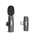 Professional Wireless Lavalier Lapel Microphone - Cordless Omnidirectional Condenser Recording Mic for Interview Video Podcast Vlog