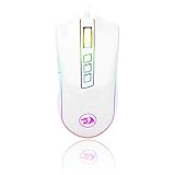 Redragon M711 Cobra - Ratón para juegos con retroiluminación de 16.8 millones de colores RGB, 10.000 DPI ajustable, agarre cómodo, 7 botones programables, color blanco