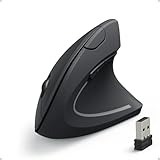 Anker AK-UBA 2.4G Ratón Inalámbrico óptico ergonómico vertical, 800/1200/1600 DPI, 5 botones para Laptop, Desktop, PC, Macbook (Negro