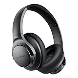 Soundcore by Anker Q20 Auriculares Bluetooth Diadema, cancelación de Ruido Activa, 30 Horas de reproducción, Graves Profundos, Auriculares inalámbricos Over Ear y Almohadillas de Espuma viscoelástica