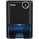 NineSky Dehumidifier for Home, 70 OZ Water Tank, 800 sq.ft Dehumidifier for Bedroom,Basement,Bathroom with Auto Shut Off, Sleep Mode,5 Colors LED Light (Zinc yellow)