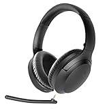Avantree Aria Bluetooth 5.0 Casque Réduction Bruit pour Musique & appels, Microphone Double, Micro Perche & Intégré, Confortable 35H, Anti Bruit Circum Filaire & sans Fil pour Téléphone PC Ordinateur