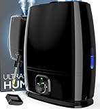 Everlasting Comfort Humidificador ultrasónico para dormitorios (6L) - Difusor de aceites esenciales sin filtro y silencioso - Humidificador de aire para estancias amplias con difusor de aromas (Negro)