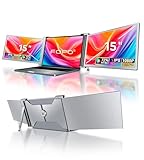 FOPO Triple Monitor for Laptop - 15' FHD 1080P IPS Portable Monitor Extender for Dual Display, Plug and Play for Windows/MAC