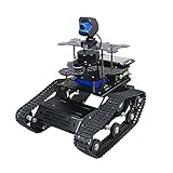 XiaoR Geek Raspberry Pi Smart AI Robot Car Kit, ROS SLAM Tank Car with LIDAR Mapping Navigation, Hd Camera, 3.5 inch Touch Display Programming Project for Adults(Black with Raspberry Pi)