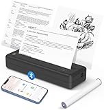 POOOLITECH Impresora inalámbrica sin tinta para oficinas en casa y viajes, soporta rollos de papel térmico de 8 y 4 pulgadas, perfecta para iOS Android y portátiles, impresora compacta para viajes de