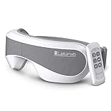 latumab Eye Massager with Heat & Remote, Bluetooth Music Heated Massager for Migraines, Relax and Reduce Eye Strain Dark Circles Eye Bags Dry Eye Improve Sleep, Ideal Gifts for Women/Men
