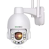 SV3C 5MP PTZ IP Camera Outdoor, Dual Band 2.4G 5GHZ WiFi Cameras, Auto Tracking 5X Optical Zoom Onvif Security Camera with Humanoid Detect, RTSP, Metal Case Waterproof, Two-Way Audio, SD Card Record