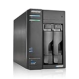 Asustor Lockerstor 2 AS6602T 2 Baies Serveur NAS Bureau Boîtier Quad Core 2.0 GHz CPU, 4 Go RAM DDR4, M.2 NVMe SSD Cache, sans disque