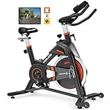YOSUDA Vélo d'appartement avec coussin de siège confortable, ceinture silencieuse, support pour iPad
