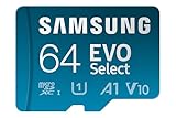 SAMSUNG EVO Select Micro SD -Memory -Card + Adapter, 64GB microSDXC 130MB/s Full HD & 4K UHD, UHS-I, U1, A1, V10, Expanded Storage for Android Smartphones, Tablets, Nintendo -Switch (MB-ME64KA/AM)