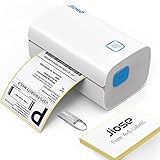 Jiose Thermal Label Printer - 4x6 Label Printer for Small Business Shipping Packages - One-Click Printing on Windows Mac Chrome Systems,Support USPS Shopify Ebay etc (White-Grey)