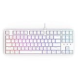 CIY X77 Hot-Swappable Mechanical Keyboard/RGB Gaming Keyboard/USB C/Anti Ghosting/N-Key Rollover/Compact Layout 87 Key/Magnetic Upper Cover/for Mac Windows (White and Red switch)