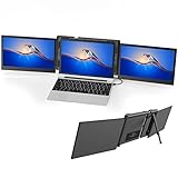 BQAA 13.3' Portable Dual Triple Portable Monitor for Laptop, Support M1 MacBook Laptop Screen Extension, FHD 1080P IPS Mobile Display Type-C/PD/TF for Windows Mac 13.3'-16.5' Laptops P2 Pro