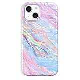 Velvet Caviar Funda diseñada para iPhone 14 para mujer [probada en caídas de 10 pies] compatible con MagSafe, bonita funda para teléfono, forro protector de microfibra (mármol azul holográfico)