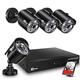 XVIM 8CH 1080P Home Security Camera System, H.264+1080P Indoor Outdoor CCTV Cameras, 4PCS Wired Outdoor Surveillance Cameras, 1TB Hard Drive, Night Vision, Remote Access, Smart Playback, Waterproof