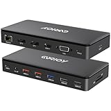USB C Laptop Docking Station, 15 in 1 Triple Display Multiport Adapter 3 Monitors Dock with Dual DP, HDMI, VGA, USB C/A, RJ45, SD/TF, Mic/Audio, PD Compatible for MacBook/Dell/HP/Lenovo Laptops Black