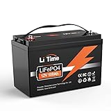 Ampere Time 12V 100Ah Lithium Batterie 1280Wh, Batterie LiFePO4 Rechargeable avec BMS 100A, 4000+ Cycles, Support en Série/Parallèle, Pour Camping Car, Système Off-Grid, Bateau, Caravane, Solaire