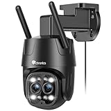 Ctronics 2.5K 4MP Dual-Lens Security Camera Outdoor WiFi 2.4/5GHz, 360° PTZ Home Security Camera with Auto-Zoom-Tracking, Human Detection, 6X Hybird Zoom, 30m Color Night Vision, Wired IP Camera