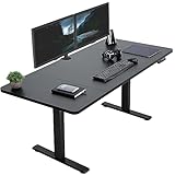 VIVO Electric 60 x 30 inch Standing Desk Workstation, Memory Controller Height Adjustment, 1B Series, Black Top Black Frame, DESK-KIT-1B6B-30
