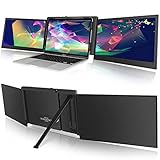 OFIYAA P2 Pro Portable Triple Monitor - 13.3' External Dual Screen Extender for 13'-16.5' Mac, Windows, Chrome Laptop/MacBook PC/PS5/Switch