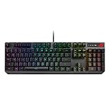 ASUS Clavier de jeu mécanique – ROG Strix Scope RX | Commutateurs mécaniques optiques rouges | Passthrough USB 2.0 | 2 touches Ctrl plus larges pour une meilleure précision FPS | Synchronisation Aura, éclairage RVB