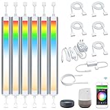 Bande lumineuse intelligente pour dessous de placard - Blanc et coloré - Intensité variable - Compatible avec Amazon Alexa Google Home et smartphone (kit de barre de 6 lumières)