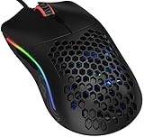 Glorious Gaming Model O Ratón gaming con cable - 67 g superligero, diseño colmena, RGB, sensor Pixart 3360, switches de Omron, ambidiestro - Negro mate