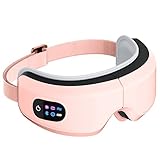 TLINNA Eye Massager with Airbag Kneading,Constant Temperature Hot Compress, Multi-Frequency Vibration and Bluetooth Music (Pink, Large)