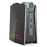 ACEMAGICIAN Mini PC, AMD Ryzen 5 5600U, 16GB DDR4 RAM, 512GB SSD, Windows 11 Pro, RGB Light, WiFi 5 Bluetooth 4.2, 3 Screens Display, HDMI, DP, Type C Port