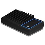 SIIG 90W Smart Station de charge USB 10 ports avec pont rembourré antidérapant et lumière ambiante LED pour smartphones, tablettes, et beaucoup d'autres appareils compatibles USB alimenté par USB (Noir)