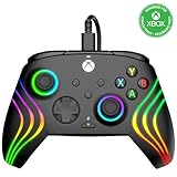 PDP Gaming Afterglow Wave Enhanced Wired Controller for Xbox Series X|S, Xbox One, Windows 10/11 PC, Advanced Programmable Gamepad, Customizable Lighting, Licensed by Microsoft, Companion App: Black