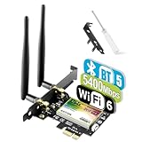 5400Mbps PCIE WiFi Card Intel 6E Chipset (6GHz&5Ghz&2.4GHz) PCIe WiFi Card BT 5.3, WiFi Adapter mit OFDMA, Ultra-Low Latency, Windows 10/11 (64bit)