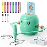 Interactive Educational Drawing Robot for Kids - Montessori Learning Toy with 100 Word Cards, Voice Interaction, Ages 5+ (Green)