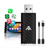 AutoSky Wireless CarPlay Adapter 2023 Pro Edition - Fastest and Most Compact Wireless CarPlay Adapter Factory Wired CarPlay Cars – USB-A and USB-C Cables – Wired CarPlay Required