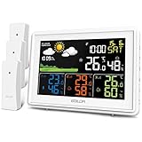 BALDR Weather Station Multiple Sensors, Large Color Indoor Outdoor Thermometer Wireless with Atomic Clock and Digital Barometer
