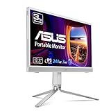 ASUS ROG Strix 15.6” 1080P Portable Gaming Monitor (XG16AHP-W) - White, FHD, 144Hz, IPS, G-SYNC, Built-in Battery, Kickstand, USB Type-C, Micro HDMI, ROG Tripod Stand, Console, 3-Year Warranty