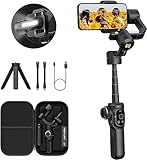 AOCHUAN S2 Smartphone Gimbal Stabilizer Professional Industry-Standard 3-Axis Gimble Extendable Rod Fill Light Gimble for iPhone&Android,Vlogging TikTok YouTube Video Recording