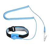 Anti Static Wrist Strap, Electro-Static Discharge Wristband with Grounding Wire, Alligator Clip, Extendable Long Cord and Built-in 1 MΩ Resistor.