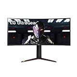 LG UltraGear QHD 34-Inch Curved Gaming Monitor 34GP83A-B, Nano IPS 1ms (GtG) with VESA DisplayHDR 400, NVIDIA G-SYNC, and AMD FreeSync Premium, 144Hz, Black